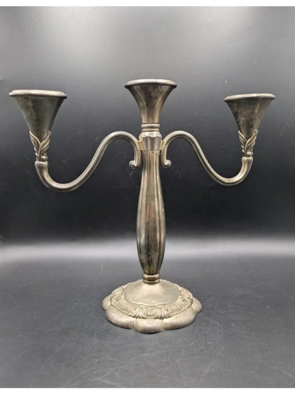 Vintage Royal Gallery Silver Plated 3 Arm Candelabra Taper Candle Holder 10
